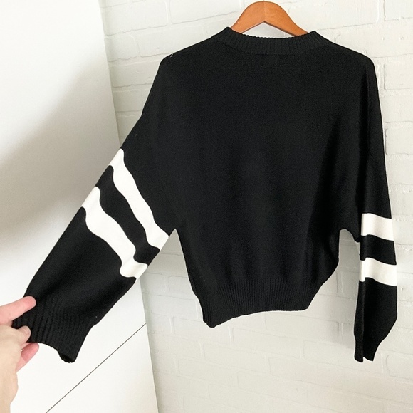 H&M x Pringle of Scotland Knit Sweater Blokettecore Black white S oversized - Picture 11 of 15